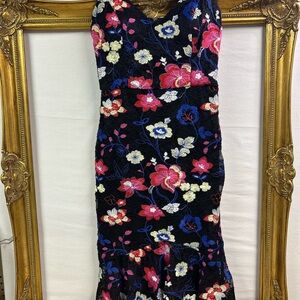 Guess Black Floral Midi Dress